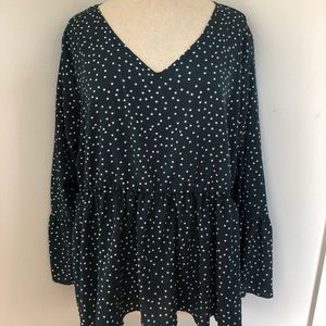 Shein Polka Dot Tunic with Bell Sleeves